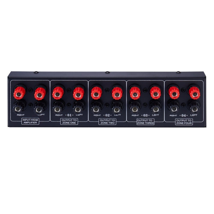 1 In And 4 Out Amplifier Sound Speaker Distributor, 4-Area Sound Source, Signal Distribution Panel, Single Audio Input, 300W Per Channel, B030