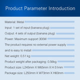 1 In And 4 Out Amplifier Sound Speaker Distributor, 4-Area Sound Source, Signal Distribution Panel, Single Audio Input, 300W Per Channel, B030