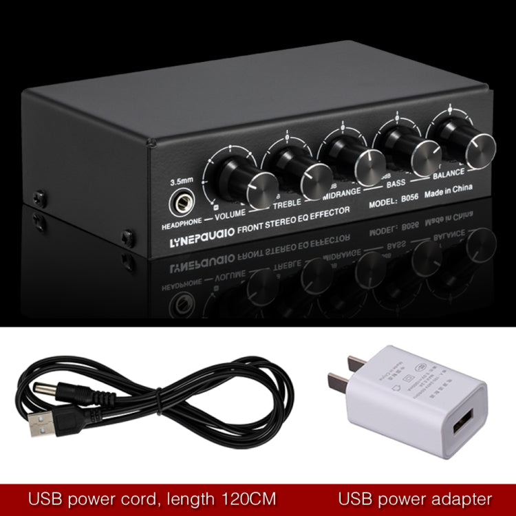 3-Channel Mixer Front Stereo Amplifier High / Mid / Bass Adjuster, USB 5V Power Supply, US Plug, B056