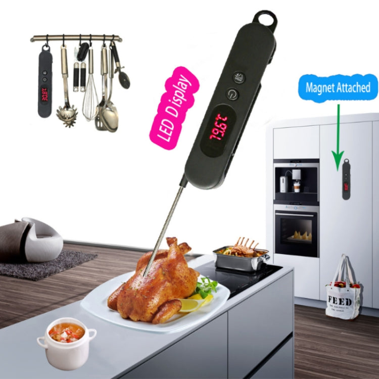Folding Digital Meat Thermometer Probe Wireless Instant Read Kitchen Cooking Food Long Stainless Steel Probe BBQ Thermometer, BBQ Probe