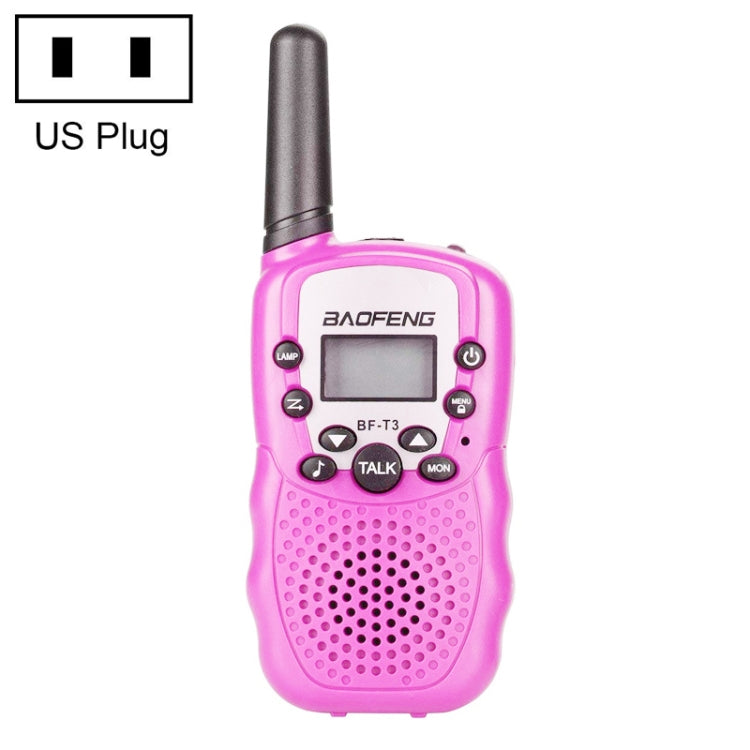 2 PCS BaoFeng BF-T3 1W Children Single Band Radio Handheld Walkie Talkie with Monitor Function, US Plug, BF-T3 US Plug BF-T3 US Plug