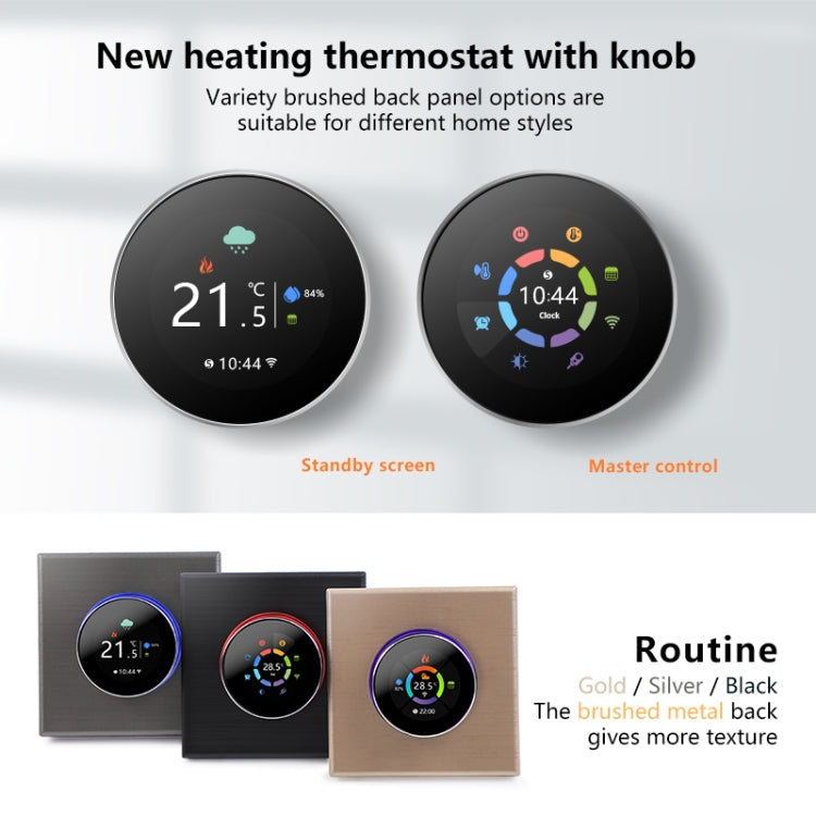 BHT-7000-GBLZB 95-240V AC 16A Smart Knob Thermostat Electric Heating Controller with Zigbee & WiFi, BHT-7000-GBLZB