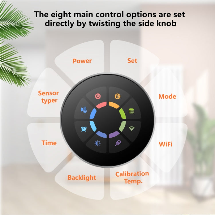 BHT-7000-GBLZB 95-240V AC 16A Smart Knob Thermostat Electric Heating Controller with Zigbee & WiFi, BHT-7000-GBLZB