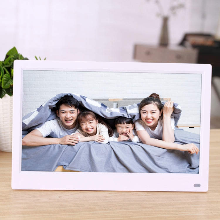 12.5 inch FHD LED Display Digital Photo Frame with Holder & Remote Control, MSTAR V56 Program, Support USB / SD Card Input White