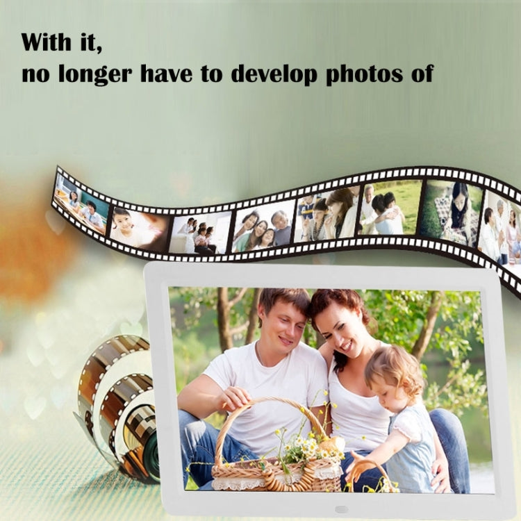 12 inch LED Display Multi-media Digital Photo Frame with Holder & Music & Movie Player, Support USB / SD / Micro SD / MMC / MS / XD Card Input