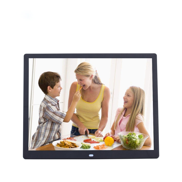 15-inch Digital Photo Frame Electronic Photo Frame Ultra-narrow Side Support 1080P Wall-mounted Advertising Machine, US/EU/UK Plug Black
