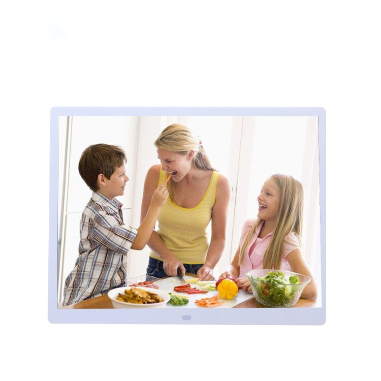 15-inch Digital Photo Frame Electronic Photo Frame Ultra-narrow Side Support 1080P Wall-mounted Advertising Machine, US/EU/UK Plug White