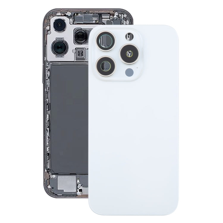 For iPhone 16 Pro Original Glass Battery Back Cover with Camera Lens Cover + MagSafe Magnet White