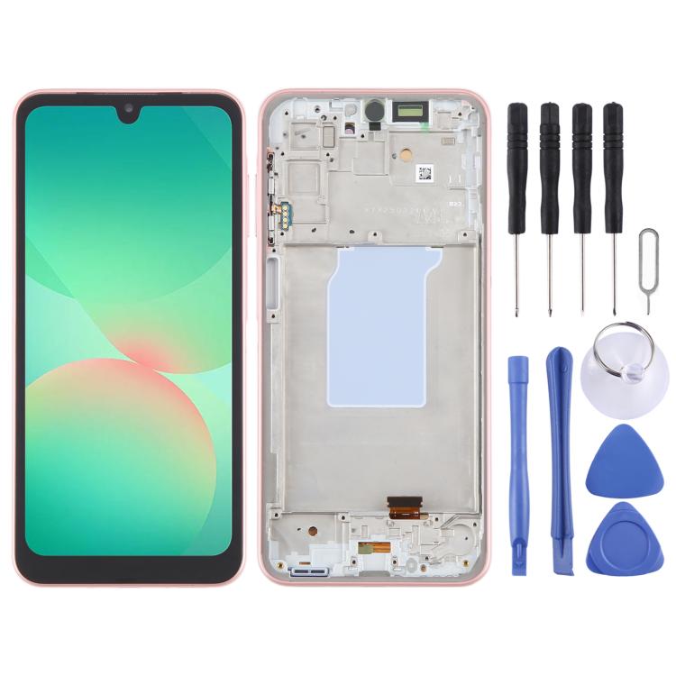 For Samsung Galaxy A26 SM-A266B 6.46 inch OLED LCD Screen Digitizer Full Assembly with Frame Pink