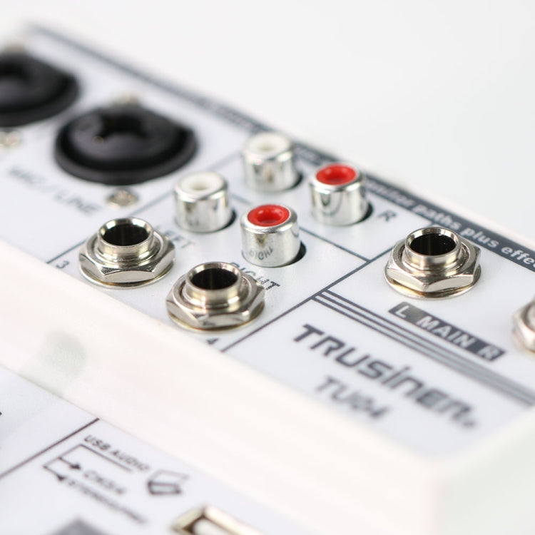 TU04 BT Sound Mixing Console Record 48V Phantom Power Monitor AUX Paths Plus Effects 4 Channels Audio Mixer with USB