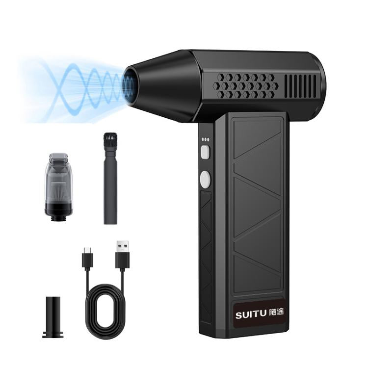 SUITU ST-8113 Outdoor Turbine Fan Home Lithium-ion Dust Blower Handheld Hair Dryer, Blower Gray, Blower Black, Blower+Vacuum Cleaner Gray, Blower+Vacuum Cleaner Black