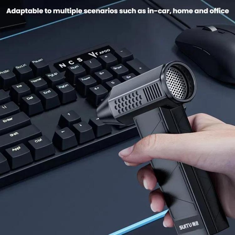 SUITU ST-8113 Outdoor Turbine Fan Home Lithium-ion Dust Blower Handheld Hair Dryer, Blower Gray, Blower Black, Blower+Vacuum Cleaner Gray, Blower+Vacuum Cleaner Black