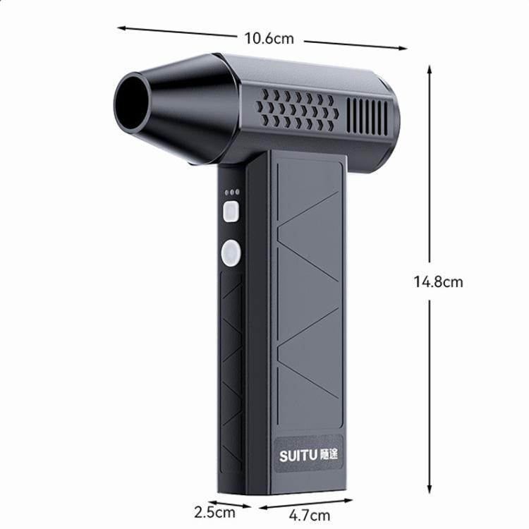 SUITU ST-8113 Outdoor Turbine Fan Home Lithium-ion Dust Blower Handheld Hair Dryer, Blower Gray, Blower Black, Blower+Vacuum Cleaner Gray, Blower+Vacuum Cleaner Black