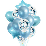 1 Set 18 Inch Aluminum Pearl Sequins Balloon Set Party Decoration Holiday Decoration Sky Blue
