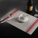 2 PCS Durable PVC Table Mats Coffee Cup Pad Braided Slip Placemats, Size: 30x45cm Red