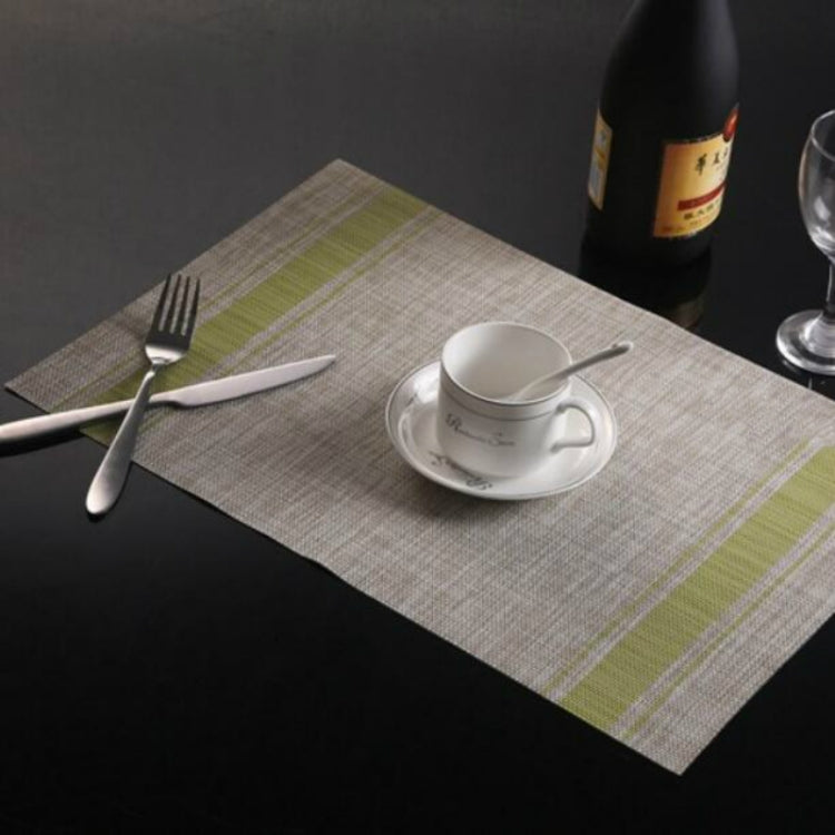 2 PCS Durable PVC Table Mats Coffee Cup Pad Braided Slip Placemats, Size: 30x45cm Green