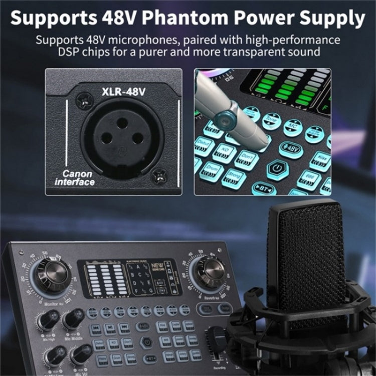 C100 Live Streaming Recording Karaoke Sound Card Mobile Audio Mixer, C100