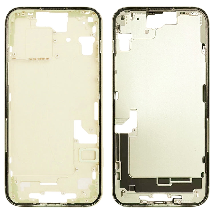 For iPhone 15 Middle Frame Bezel Plate with Side Keys + Card Tray, CE EU Version, US Version, China Version US Version Yellow
