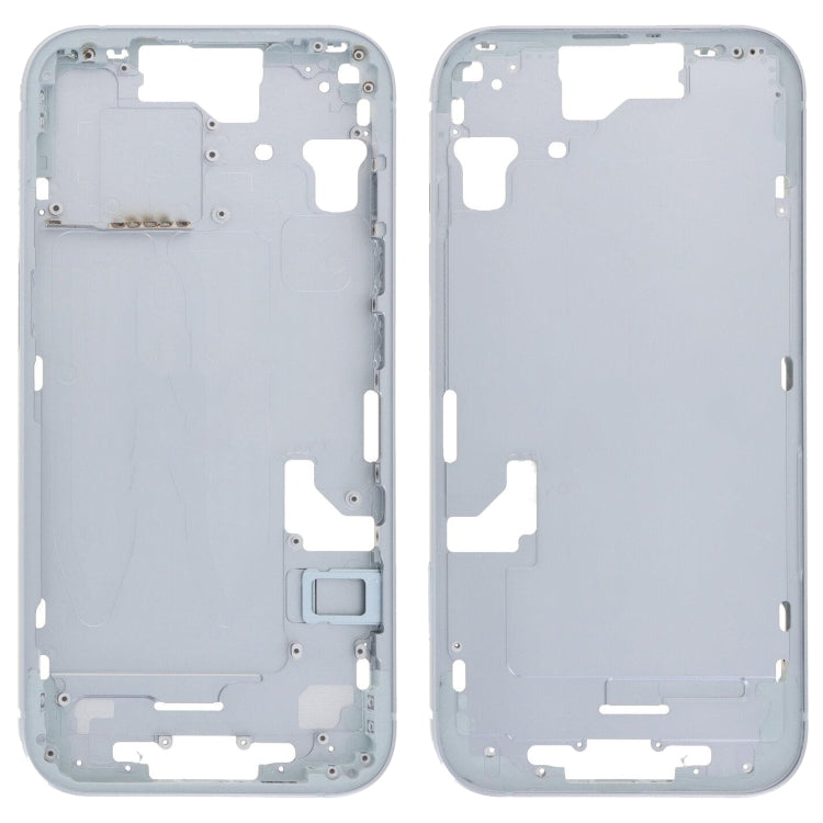 For iPhone 15 Middle Frame Bezel Plate with Side Keys + Card Tray, CE EU Version, US Version, China Version China Version Blue