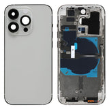 For iPhone 14 Pro Battery Back Cover with Power + Volume Flex Cable + Wireless Charging Module, China Version, CE EU Version, US Version China Version Silver
