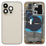 For iPhone 14 Pro Battery Back Cover with Power + Volume Flex Cable + Wireless Charging Module, China Version, CE EU Version, US Version US Version Gold