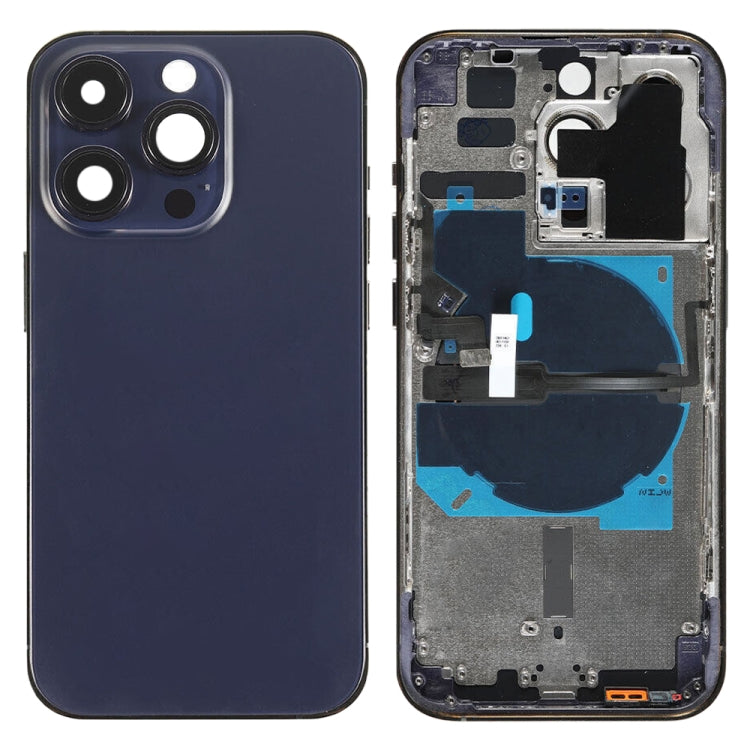 For iPhone 14 Pro Battery Back Cover with Power + Volume Flex Cable + Wireless Charging Module, China Version, CE EU Version, US Version US Version Purple