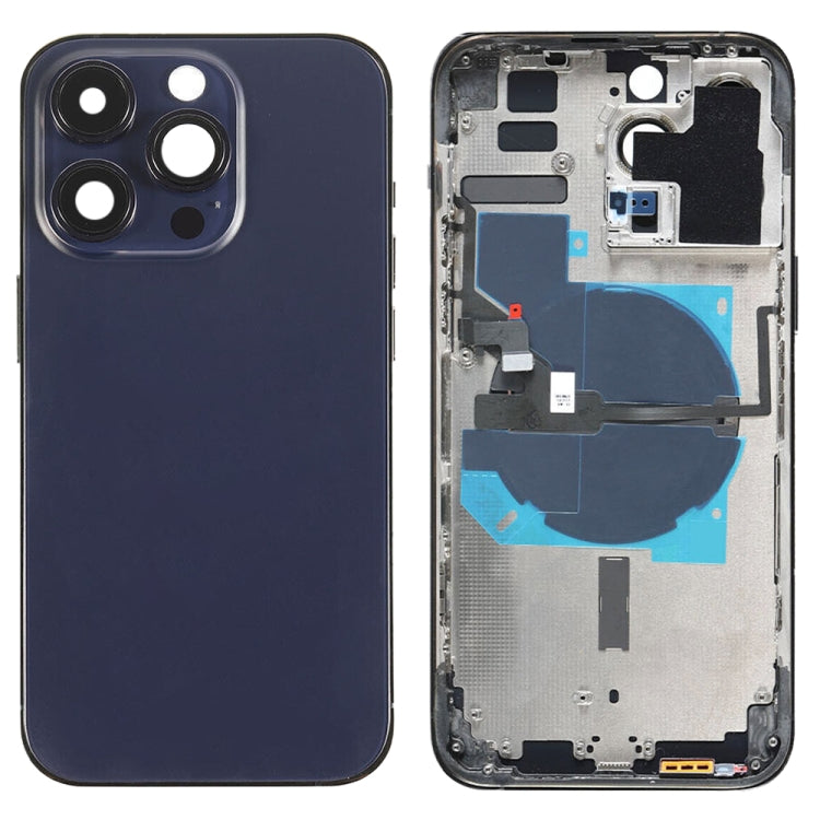 For iPhone 14 Pro Max Battery Back Cover with Power + Volume Flex Cable + Wireless Charging Module, China Version, CE EU Version, US Version China Version Purple