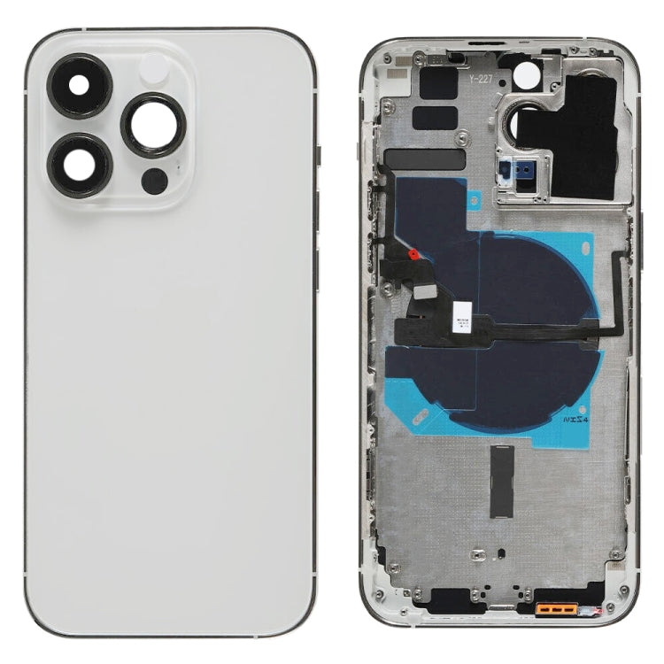 For iPhone 14 Pro Max Battery Back Cover with Power + Volume Flex Cable + Wireless Charging Module, China Version, CE EU Version, US Version China Version Silver