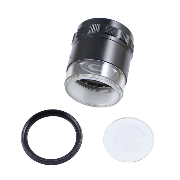 8 LED Lights 3 Groups Of Optical Glass HD With Scale 10 Times Magnifying Glass, Complex Scale Board, Cross Scale Board