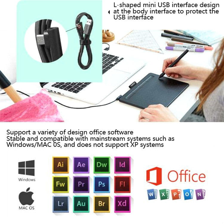 Wacom CTL-4100 Tablet Intuos Hand-Painted Board Computer Drawing Board Handwriting Board, CTL-4100