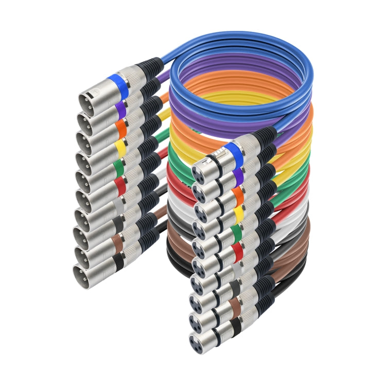 10pcs / Set XLR 3pin Male to Female Audio Cable, Length: 1m Default Title