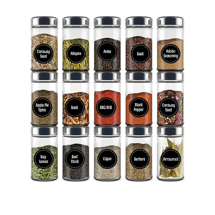 144 PCS Printed Spice Jar Labels Pantry Stickers Blackboard Stickers