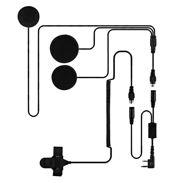 2 Pin PTT Adjustable Volume Motorcycle Helmet Headset Microphone for BAOFENG Radio Walkie Talkie Default Title