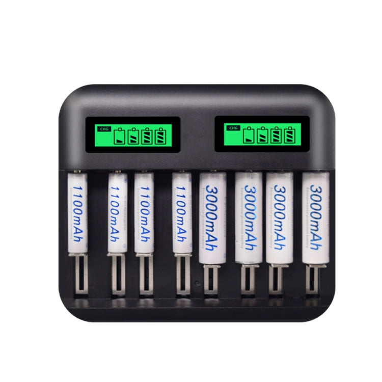 5V 2A USB 8 Slot Battery Charger for AA & AAA & C / D Battery, with LCD Display Default Title