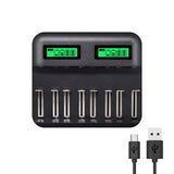 5V 2A USB 8 Slot Battery Charger for AA & AAA & C / D Battery, with LCD Display