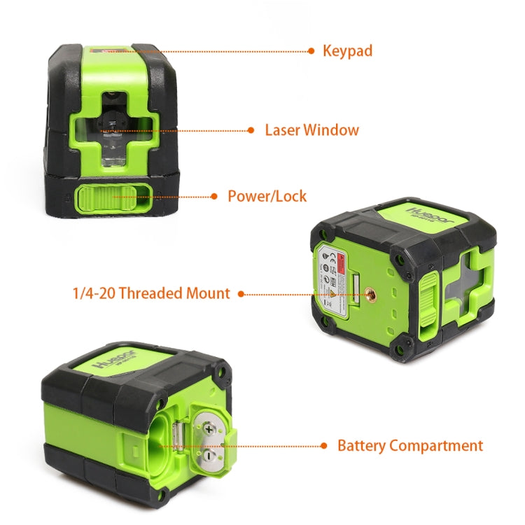 9011G 1V1H 15mW 2 Line Green Beam Laser Level Covering Walls and Floors