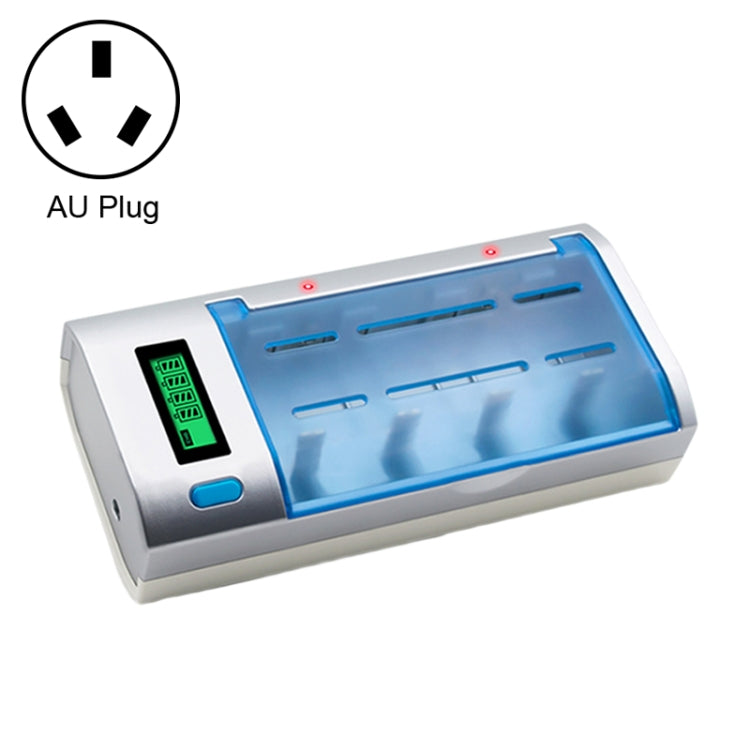 AC 100-240V 4 Slot Battery Charger for AA & AAA & C / D Size Battery, with LCD Display, AU Plug Default Title