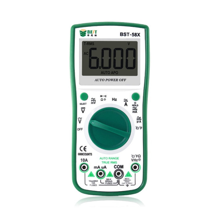 BEST BST-58X Multi-function Digital Multimeter Automatic Range Four Position Semi Backlight Display Intelligent Anti Burning Default Title