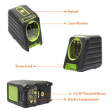 BOX-1G 1V1H 40mW & 10mW 2 Line Green Beam Laser Level Covering Walls and Floors