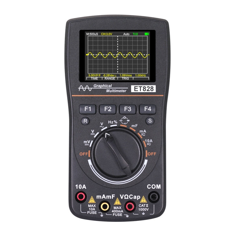 ET828 2 In 1 2 In 1 Oscilloscope Multimeter 2.4 Inch Color Screen Meter Digital Resistance Frequency Tester 1MHz 2.5Msps Meter Default Title