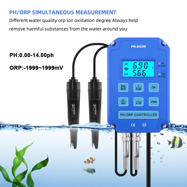 KL-803W Mobile Phone WIFI Monitoring Digital Acid-Base And Redox Controller Household PH Meter, EU Plug