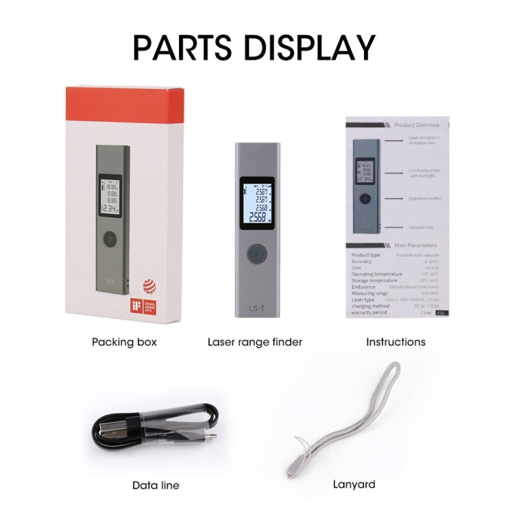 LS-1 Laser Rangefinder Distance Meter 25m Handheld Mini Rechargeable LCD Digital Laser Distance Meter 82ft Laser Range Finder