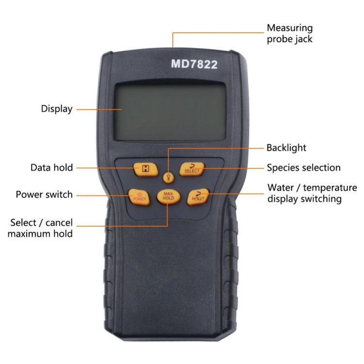 MD7822 Smart Grain Moisture Tester Ultra-Long Probe Digital Moisture Meter