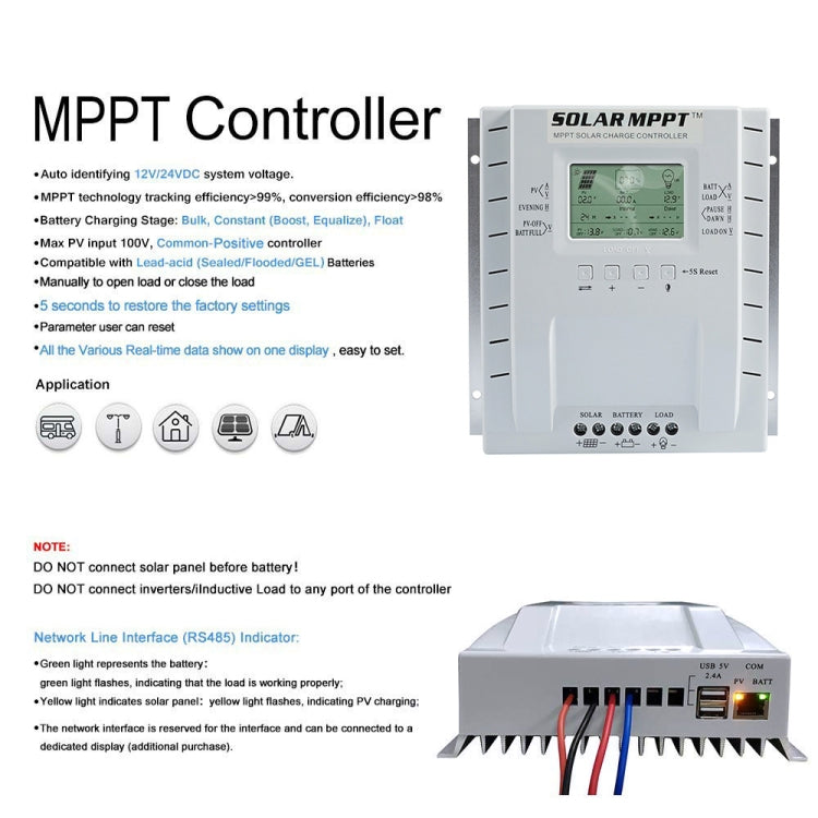 MPPT P60 60A 12V/24V Automatic Identification Solar Charge Controller