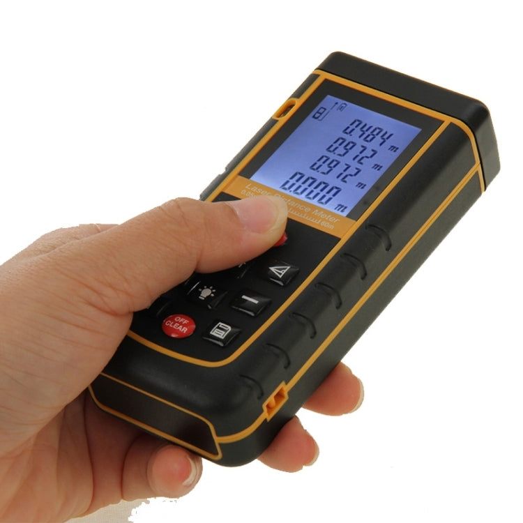 RZ-A60 1.9 inch LCD 60m Hand-held Laser Distance Meter with Level Bubble