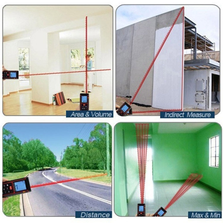 RZ-A80 1.9 inch LCD 80m Hand-held Laser Distance Meter with Level Bubble