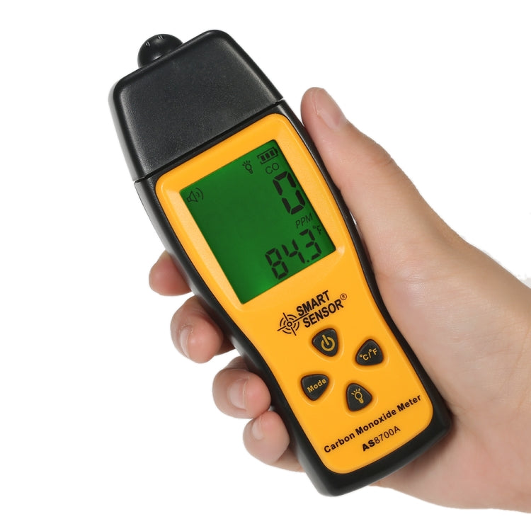 Smart Sensor AS8700A Handheld Carbon Monoxide Meter High Precision Digital CO Leak Detector Analyzer, Sound Light Alarm, Range: 0-1000ppm