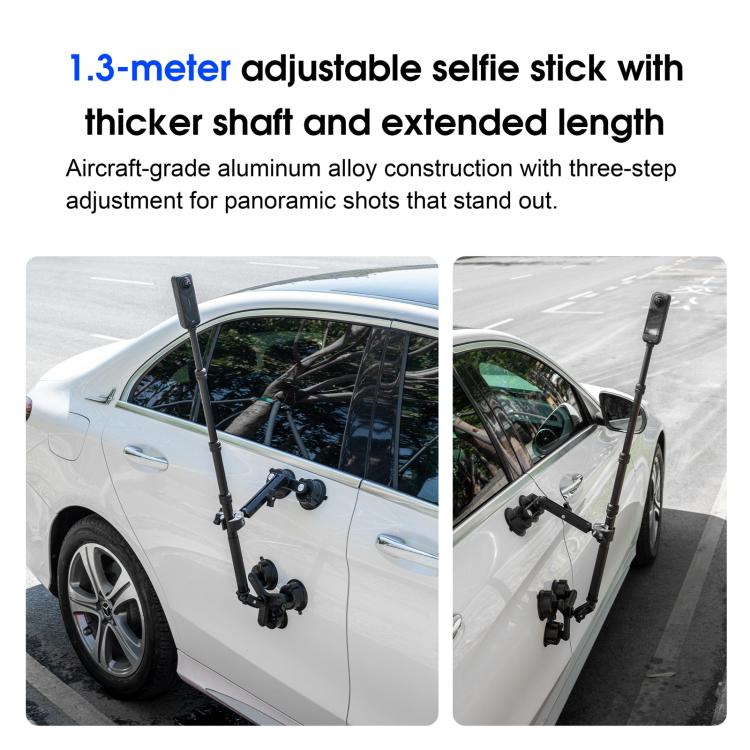 STARTRC Dual-leg Suction Cup and Three-leg Car Suction Cup Mount with Selfie Stick Set