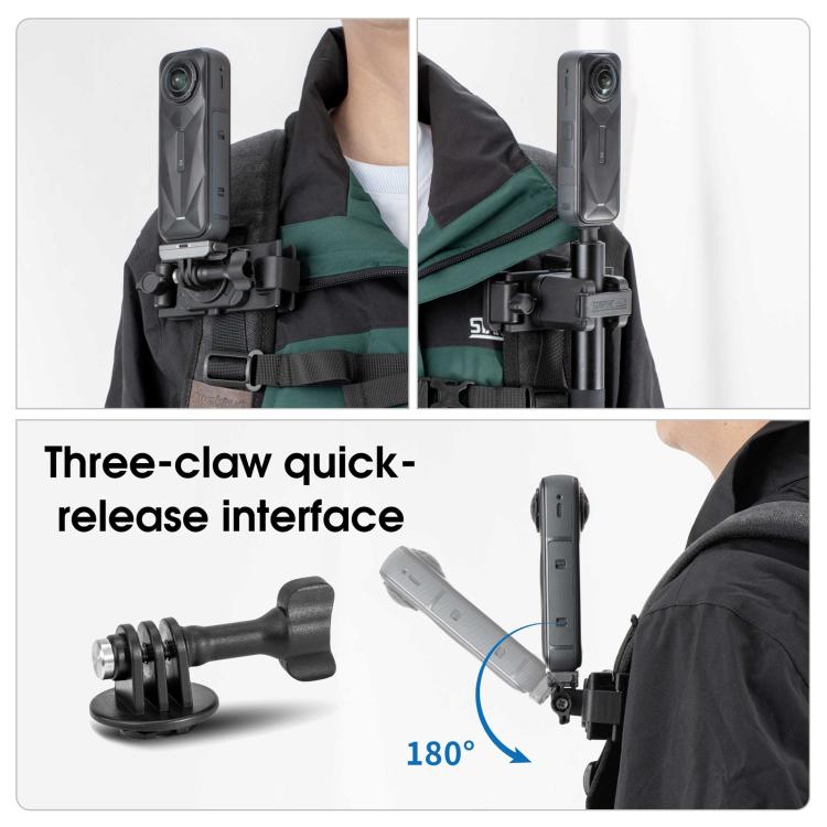 STARTRC Quick-Release Backpack Mount Clip Bracket for Selfie Stick or Action Camera