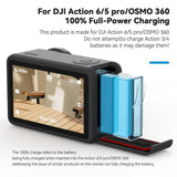 TELESIN Fast Charging Case For DJI Osmo Action 6 / 360 / 5 Pro 3-Slot Battery Storage Box
